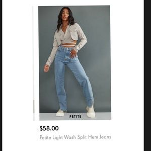 Pretty Little Thing split hem petite Jeans